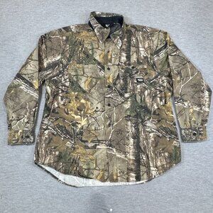 Walls Legend Hunting Shirt Mens XL Vented Back Panel Real Tree Camo Brown Green